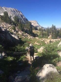 hiking, back shot